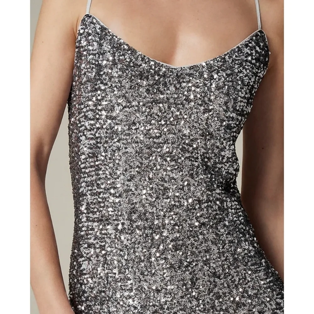 J.Crew Sequin Floor-Length Slip Dress